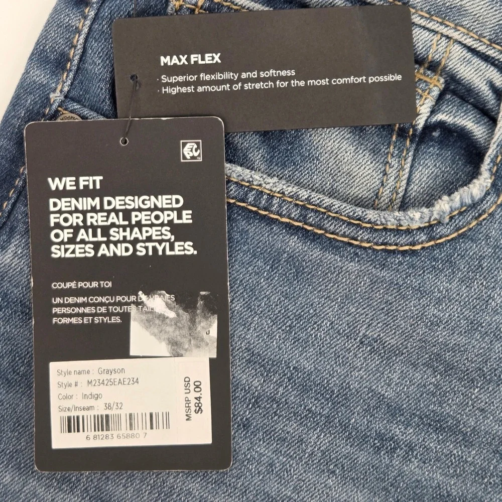 Silver Jeans Co Grayson‎ Straight Leg 38x32 Indigo Blue Max Flex Classic Fit